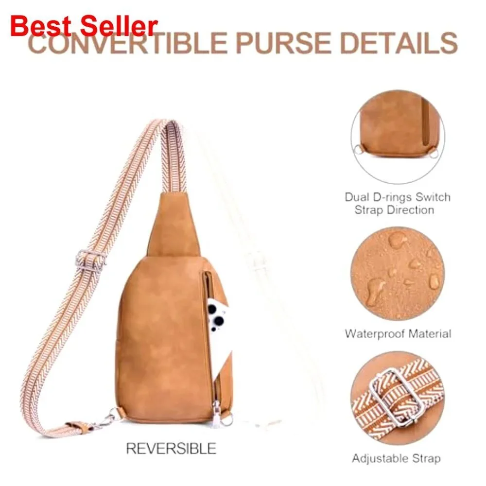 Anti Theft Crossbody Bag RFID Travel Sling Faux Leather Purse